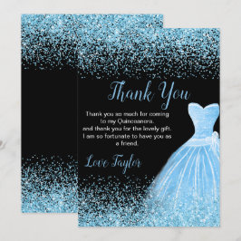 Quinceanera Light Blue Dress Faux Glitter Tack Kort