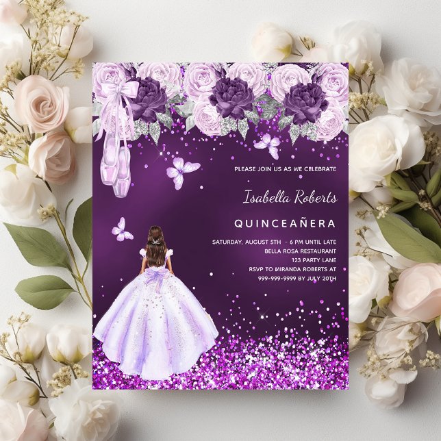 Quinceanera lila ballerina dress ro inbjudan (Skapare uppladdad)