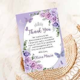 Quinceañera Lila Blommig Tiara Tack Kort
