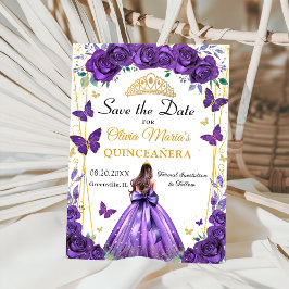 Quinceañera Lila Blommigt Princess Butterflies Spara Datumet