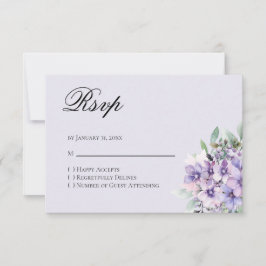Quinceanera lila blomsterlig Svar RSVP-kort