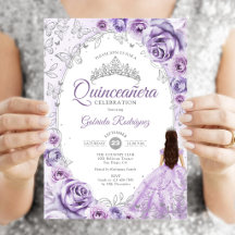 Quinceanera Lila Lila Silver Blommig