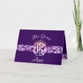 Quinceanera Lila Lilac Elegant Spanska Inbjudan