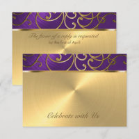 Quinceanera Lila och Guld Filigree Swirls