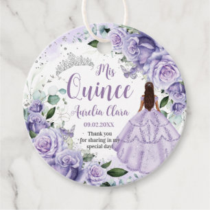 Quinceañera Lila Ro Blommigt Silver Princess Gåvor Etiketter