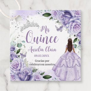 Quinceañera Lila Ro Blommigt Silver Princess Gåvor Etiketter