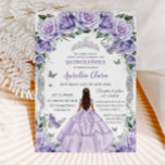 Quinceañera Lila Ro Blommigt Silver Princess Inbjudningar<br><div class="desc">Anpassa denna vackra quinceañera-inbjudan med din egen formulering enkelt och snabbt. Klicka bara på knappen "Redigera med Design Verktyg" om du vill ändra text, text, teckensnitt stil, storlekt teckensnitt och teckensnitt i färg. Du kan också lägga till eller ta bort text och flytta eller ta bort bilder. Filmbilarna, quince-tjejen och...</div>