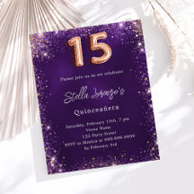 Quinceanera lila ro guld-parkallelse