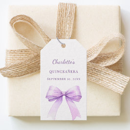 Quinceanera lila slinga DIY handskriven Presentetikett