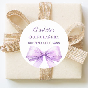 Quinceanera lila slinga runt klistermärke