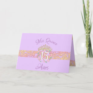 Quinceanera Lila Syren Elegant Spansk Inbjudan
