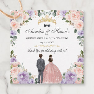 Quinceañera Lilac  Blommigt Twillingars Boy Girl Gåvor Etiketter