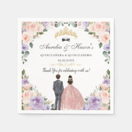 Quinceañera Lilac  Blommigt Twillingars Boy Girl Pappersservett