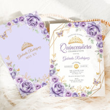 Quinceanera Lilac Lila Blommigt