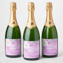 Quinceanera Lilac Lila Blommigt Sparkling Vin Lab
