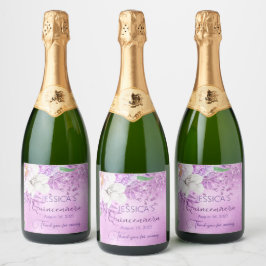 Quinceanera Lilac Lila Blommigt Sparkling Vin Lab