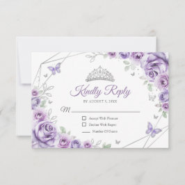 Quinceanera Lilac Lila Silver Dress Blommigt Reply OSA Kort