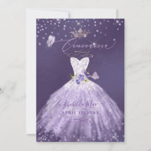 Quinceanera Lilac Lila Silver Glitter Gown