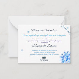 Quinceañera Lluvia de Sobres Winter Wonderland Anteckningskort