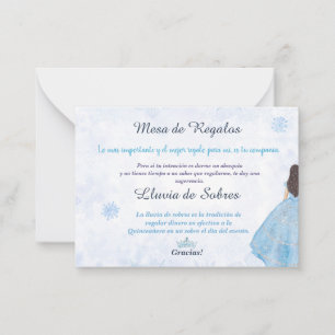 Quinceañera Lluvia de Sobres Winter Wonderland Anteckningskort