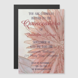 Quinceanera Magnetic 15:e Födelsedagsfesten Magnetisk Inbjudningskort