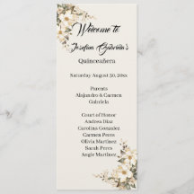 Quinceanera Magnolia dubbelsidigt programkort