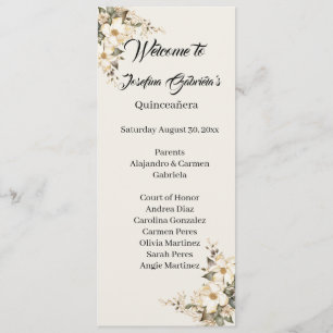 Quinceanera Magnolia dubbelsidigt programkort Program
