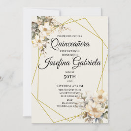 Quinceañera Magnolior i blom Invitation Inbjudningar
