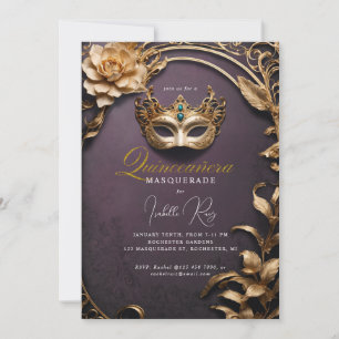 Quinceañera maskquerad inbjudningar
