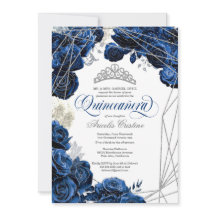 Quinceañera med Royal Navy Blue Ro och Tiara  
