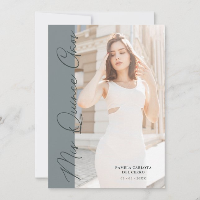 Quinceañera Minimalist Photo Funny Typography Inbjudningar (Framsida)