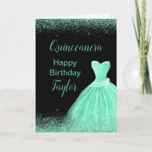 Quinceanera Mint Grönt Dress Faux Glitter
