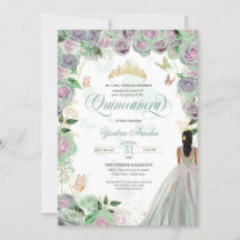 Quinceanera Mint Grönt Ro Elegant Butterfly Inv