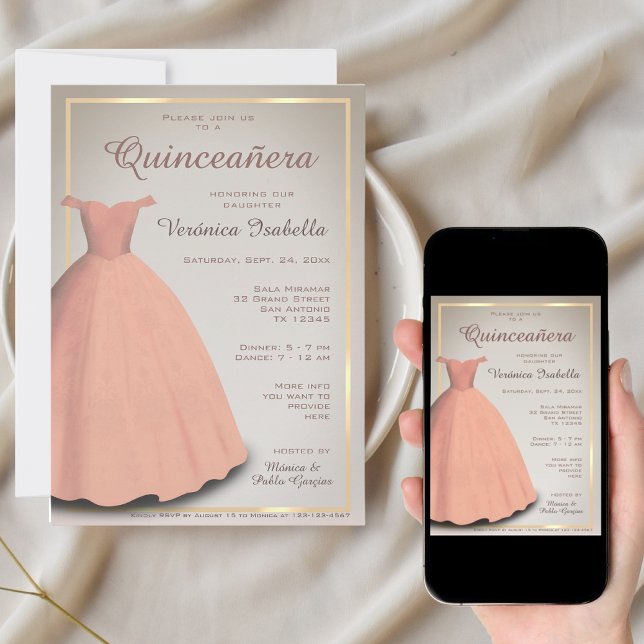 Quinceañera mis quince firande lnvitation inbjudningar (Skapare uppladdad)