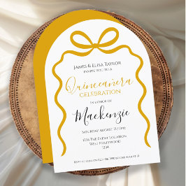Quinceanera Modern Ribbon Ram Inbjudningar