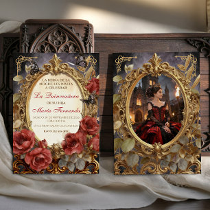 Quinceañera Mörk Fantasy Gótica Romantisk Foto Inbjudningar