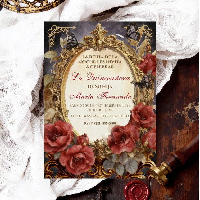 Quinceañera Mörk Fantasy Gótica Romantisk Inbjudningar (Skapare uppladdad)