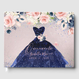 Quinceanera Navy Glitter Gown  Ro Gästböcker
