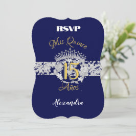 Quinceanera Navy Silver Vintage Boho Spansk OSA