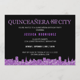 QUINCEAÑERA OCH CITY Mis Quince Födelsedagsfest Inbjudningar