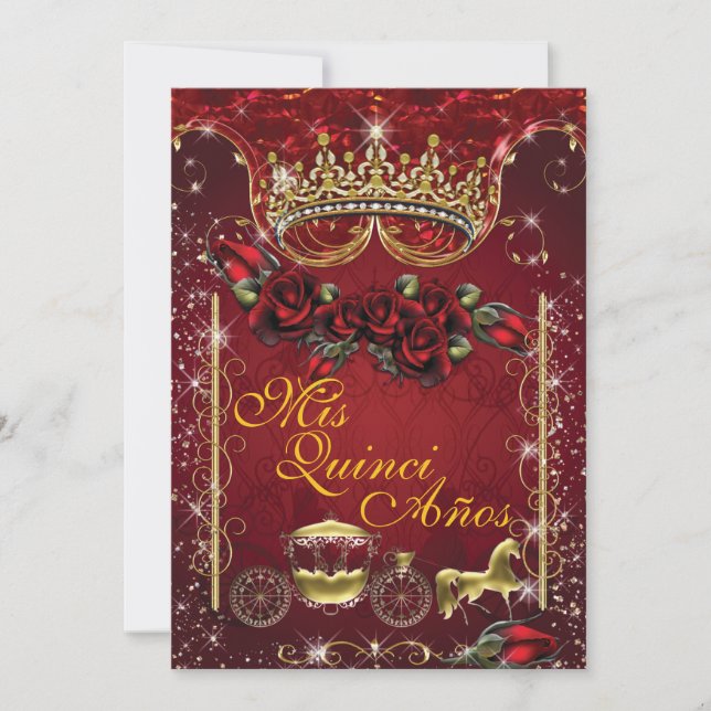 Quinceañera och söta 16 partyinbjudningar inbjudningar (Framsida)