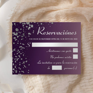Quinceanera Ombre Lila Silver Spansk OSA Inbjudningar