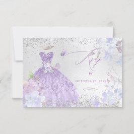 Quinceanera OSA Dusty Lila Glitter Gown Inbjudningar