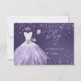Quinceanera OSA Dusty Lila Glitter Gown Inbjudningar