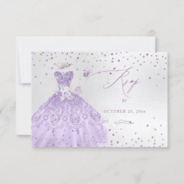 Quinceanera OSA Dusty Lila Glitter Gown Inbjudningar