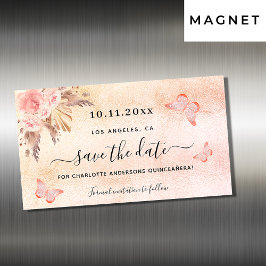 Quinceanera pampas butterfly spara datum magneter