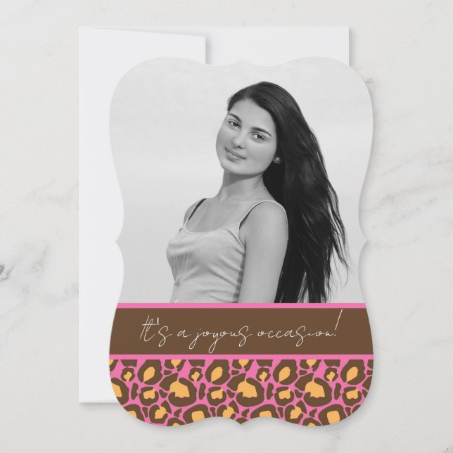 Quinceanera Party-inbjudan (Cheetah Print) Inbjudningar (Framsida)