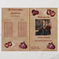 Quinceañera Party Program Red Masqueramask