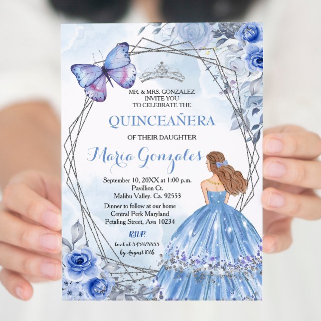 Quinceanera Pastel Flowers 16:e födelsedagen Inbjudningar (Skapare uppladdad)