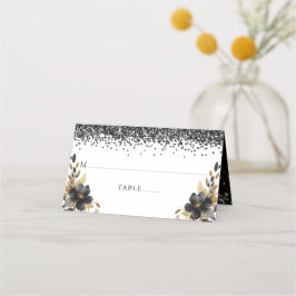 Quinceañera Personlig Luxury Black Guld Placeringskort